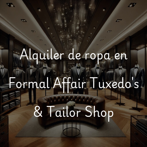 Alquiler de ropa en Formal Affair Tuxedo's & Tailor Shop